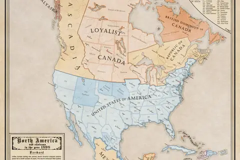 Map: Alternative History : North America and environs in the year 1898