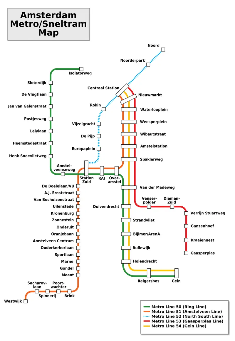 Map: Amsterdammetro Map