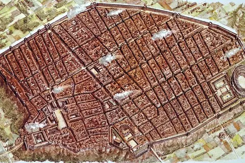 Map: An accurate view of ancient Pompeii before it was destroyed by an eruption in AD 79