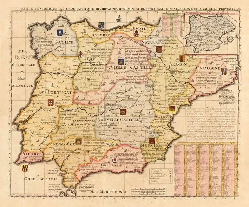 Map: Henri Chatelain’s Map of the Iberian Peninsula (1710s)