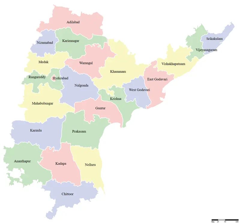 Map: Andhra Pradesh Districts Map