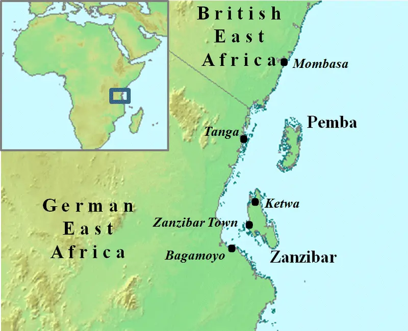 Map: Anglozanzibar War Map