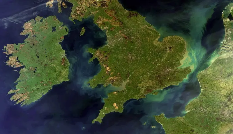 Map: Another cool satellite image of the United Kingdom with France, Belgium and the Netherlands visible