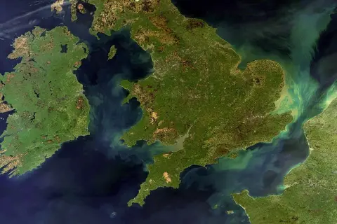 Map: Another cool satellite image of the United Kingdom with France, Belgium and the Netherlands visible