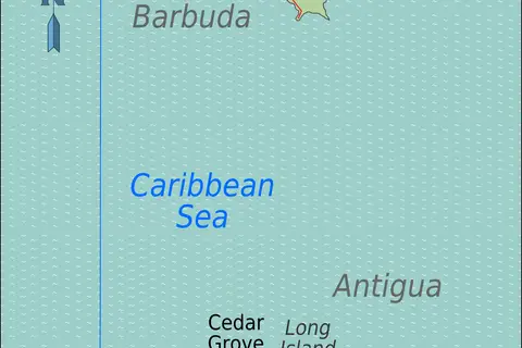 Map: Antigua and Barbuda Regions Map