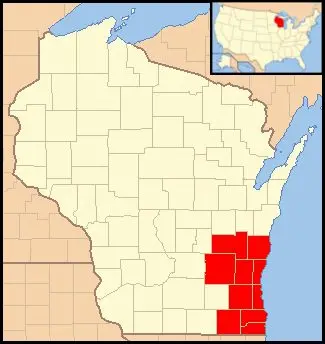 Map: Archdiocese of Milwaukee Wisconsin Map 1