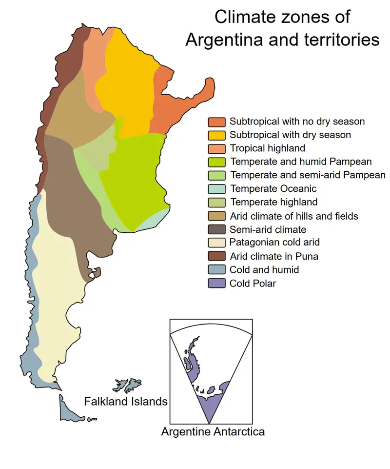 Map: Argentina Climate Zones Map
