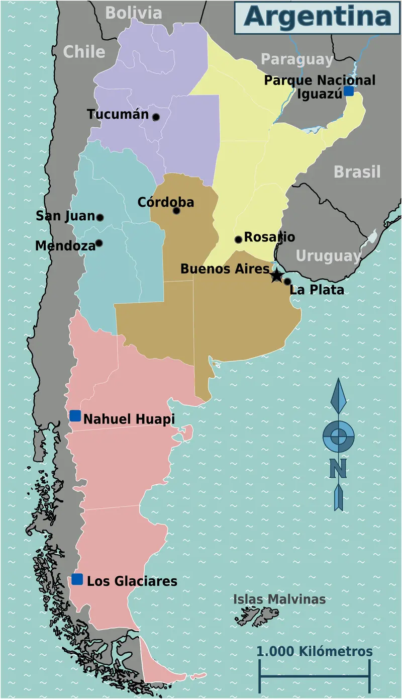 Map: Argentina Regions Map Es