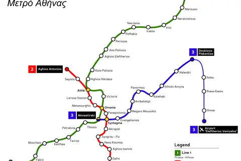 Map: Athens Metro Map 2007