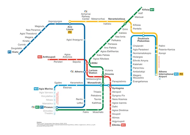 Map: Athens Metro Map December 2013 English