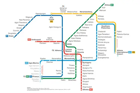Map: Athens Metro Map December 2013 English