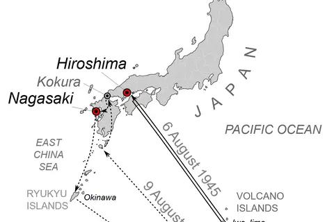 Map: Atomic Bomb 1945 Mission Map