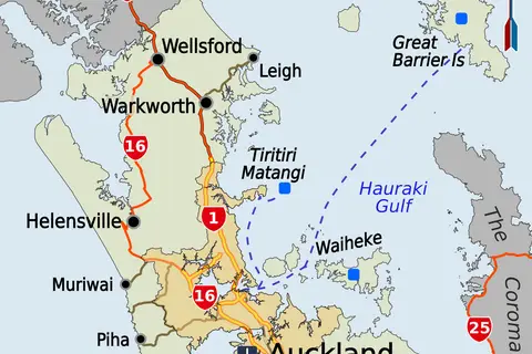 Map: Auckland Region Map En