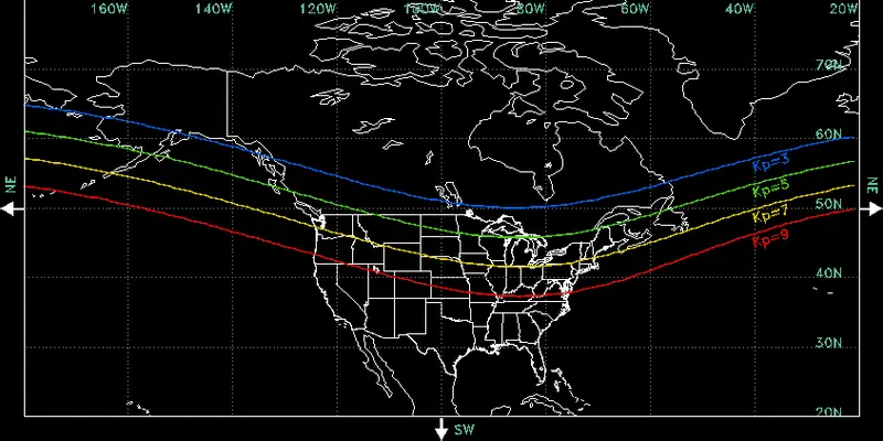 Map: Aurora Kp Map North America
