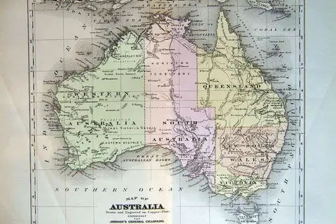 Map: Australia in 1900