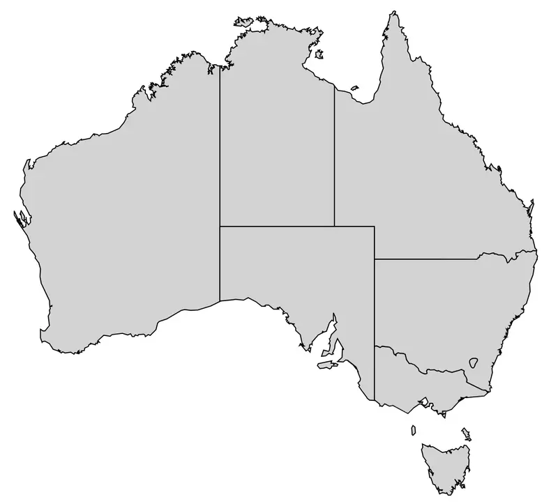 Map: Australia Map States
