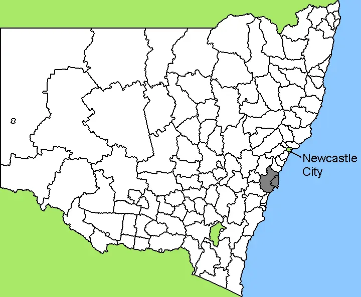 Map: Australiamapnswlganewcastle