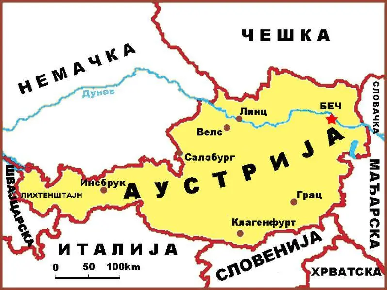 Map: Austrija Mapa
