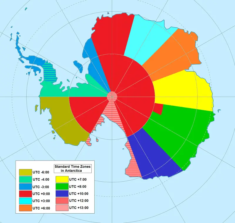 Map: Awesome map of time-zones in Antarctica