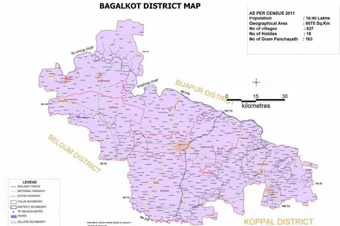 Map: Bagalkot District Map by Villages