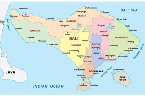 Map: Baliregions Map