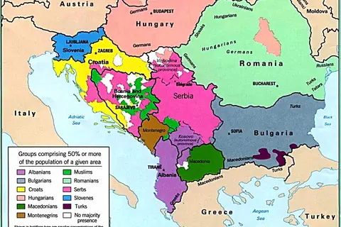 Map: Balkans Ethnic Map 1992