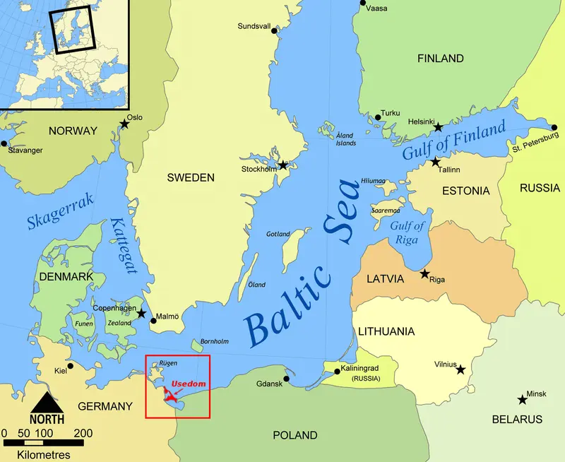 Map: Baltic Sea Map Usedom Location
