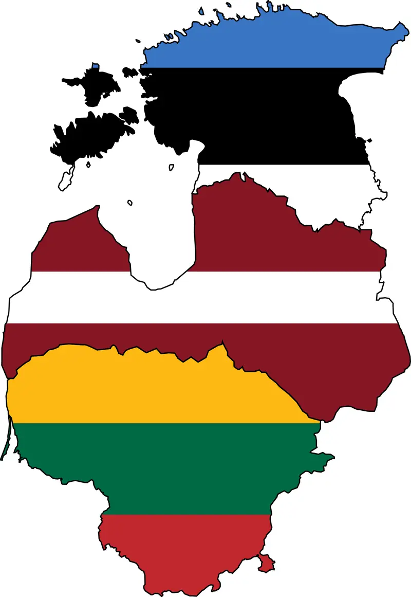 Map: Baltic States Flag Map