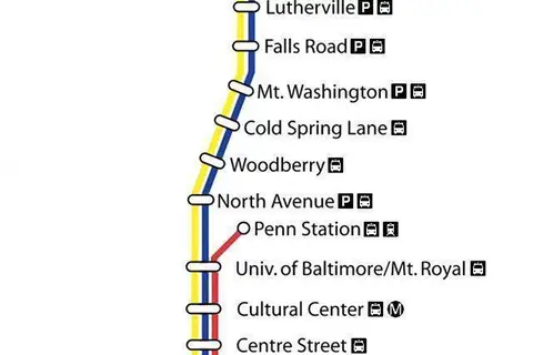 Map: Baltimore Light Rail Simple Map
