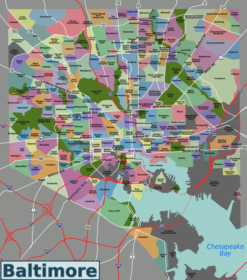 Map: Baltimore Neighborhoods Map