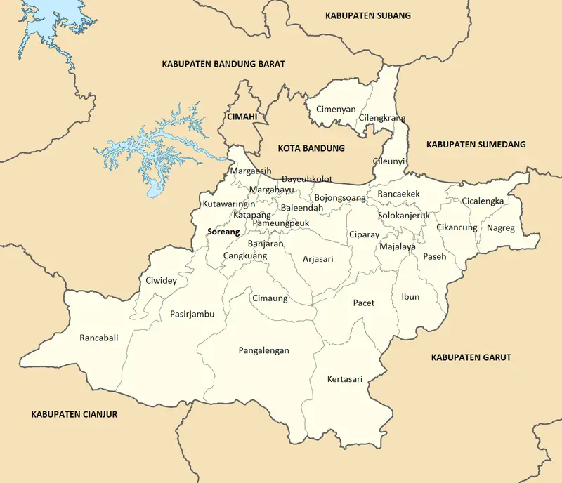 Map: Bandung Regency Administrative Division Map