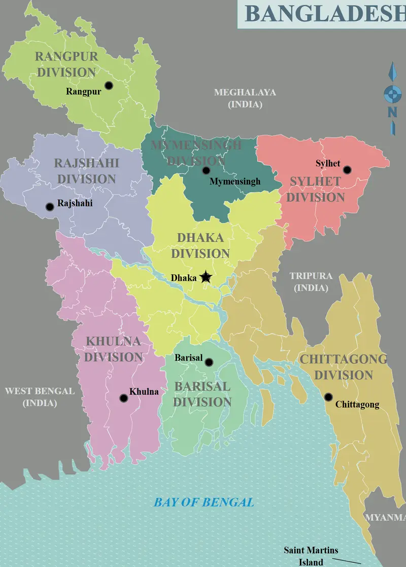 Map: Bangladesh Regions Map