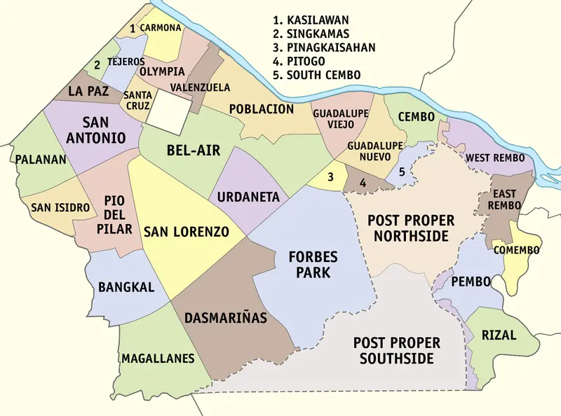Map: Barangay Map of Makati with Labels