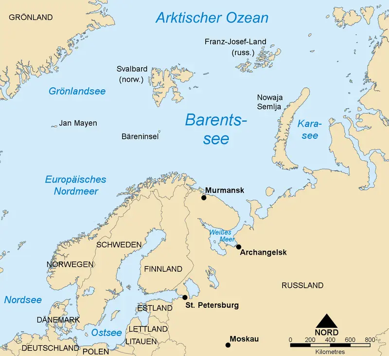 Map: Barents Sea Map de