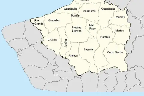 Map: Barrios of Aguada Puerto Rico Locator Map