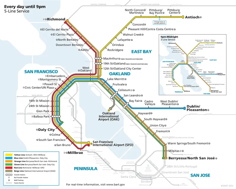 Map: Bart System Map Effective February 2022