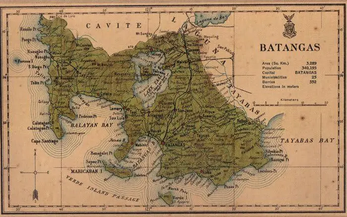 Map: Batangas Province 1918 Map