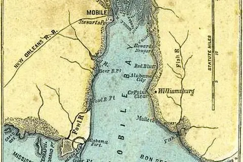 Map: Battle of Mobile Bay Map