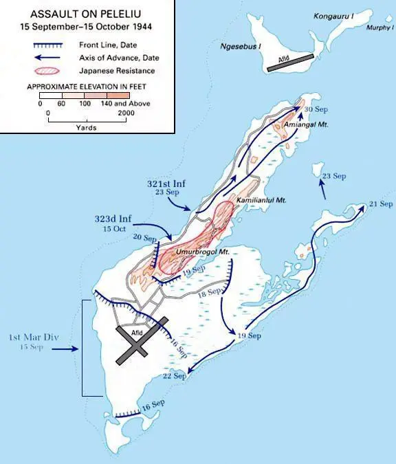 Map: Battle of Peleliu Map