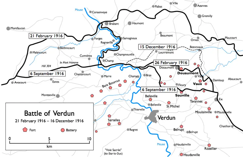 Map: Battle of Verdun Map