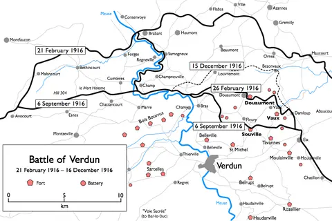 Map: Battle of Verdun Map
