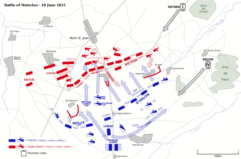 Map: Battle of Waterloo Map