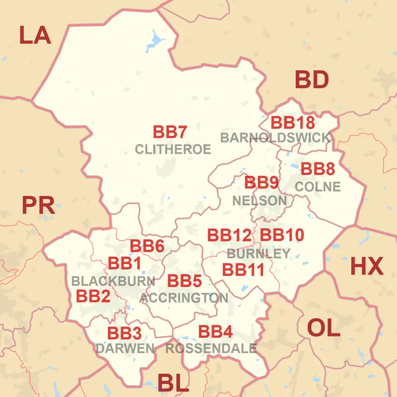 Map: Bb Postcode Area Map