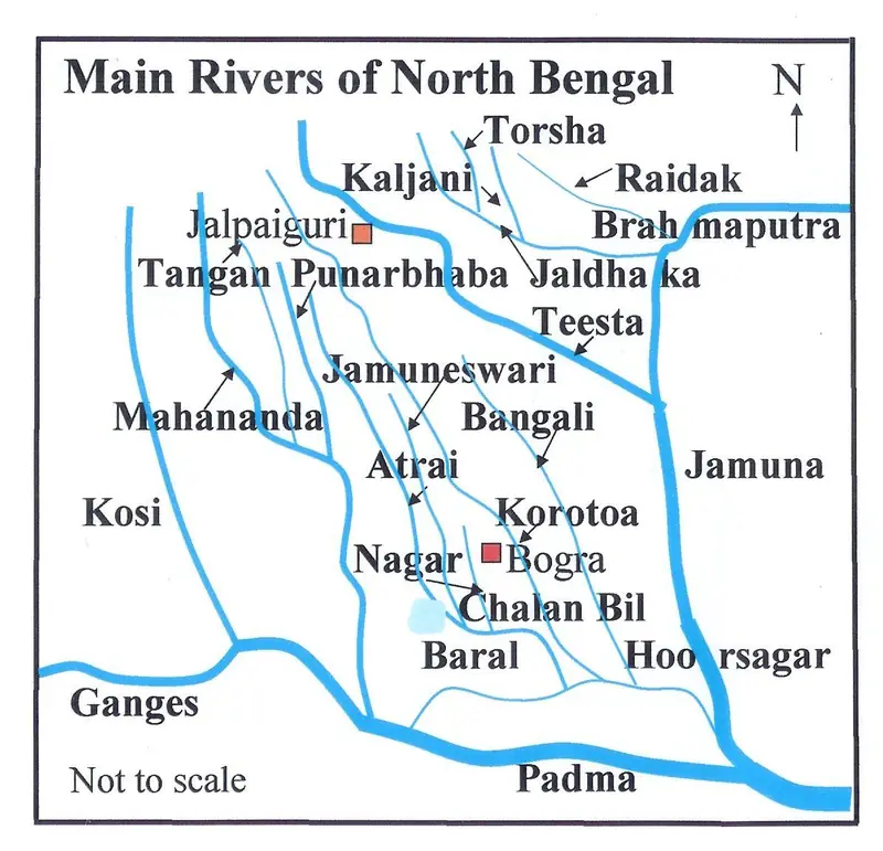 Map: Rivers of North Bengal Map