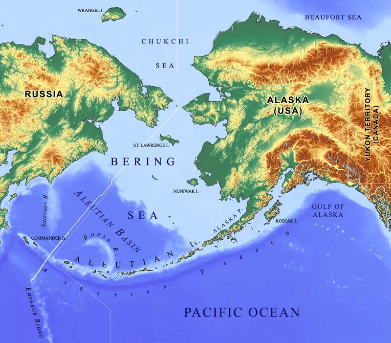 Map: Bering Sea Aleutian Is Alaska Map