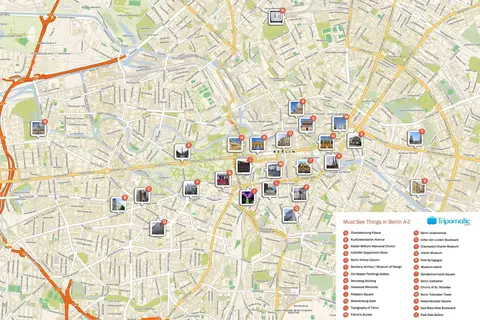 Map: Berlin Printable Tourist Attractions Map