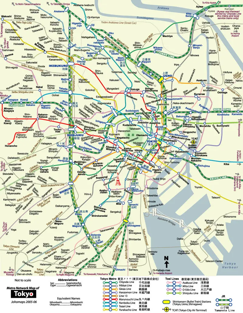 Map: BEST Tokyo Train Map