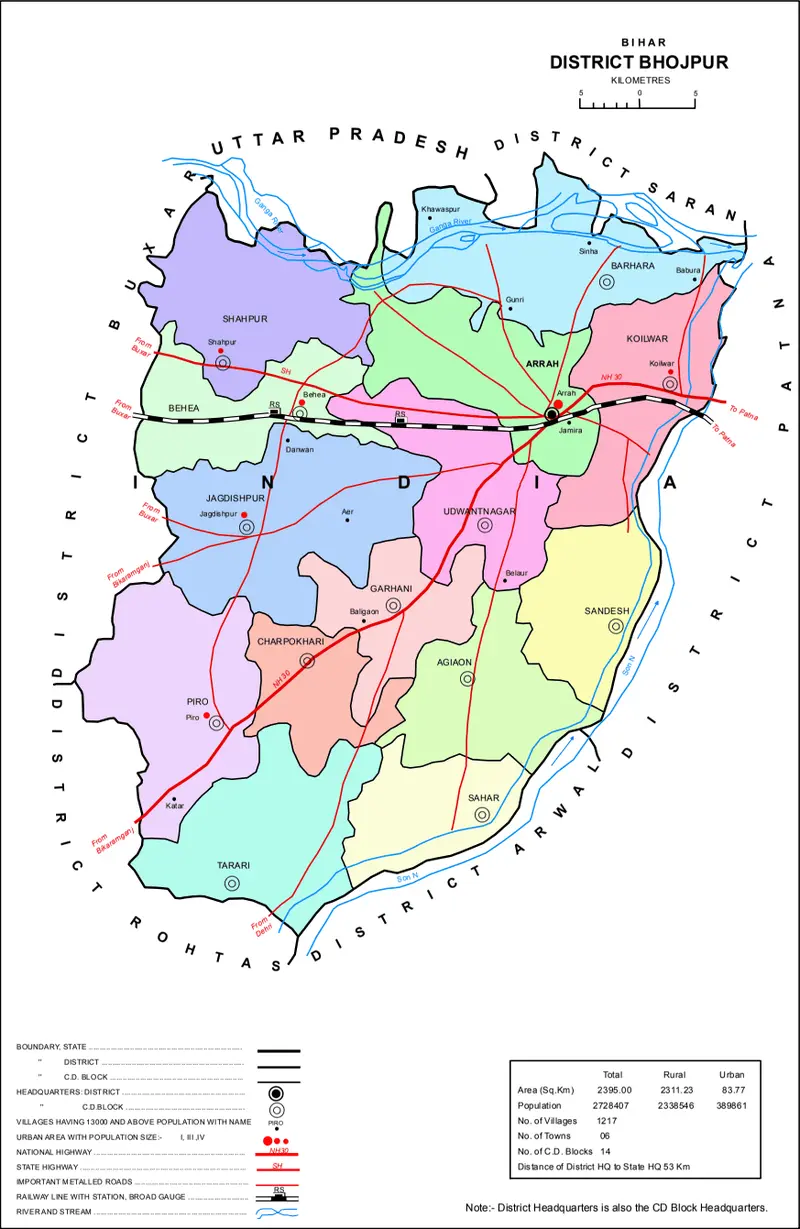 Map: Bhojpur District Map