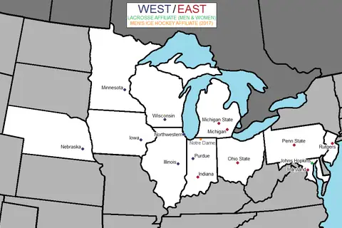 Map: Big Ten Conference Membership Map (2017)