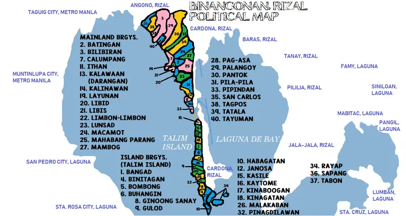 Map: Binangonan Rizal Political Map